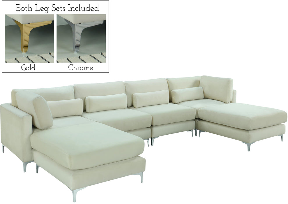 Julia Cream Velvet Modular Sectional (6 Boxes) - Just Furniture (PA) - Multi Location