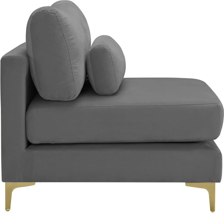Julia Grey Velvet Modular Armless Chair - Just Furniture (PA) - Multi Location
