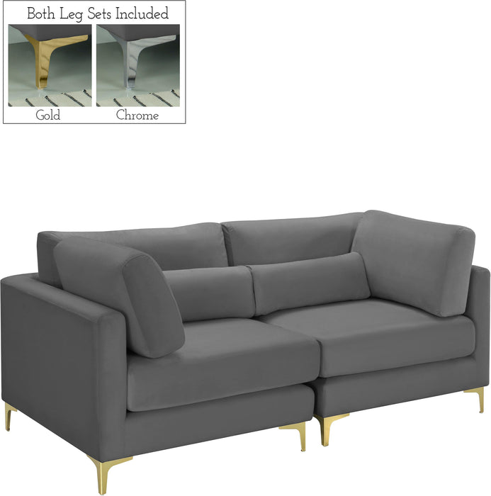 Julia Grey Velvet Modular Sofa - Just Furniture (PA) - Multi Location