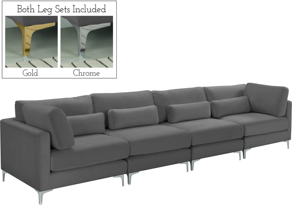 Julia Grey Velvet Modular Sofa (4 Boxes) - Just Furniture (PA) - Multi Location