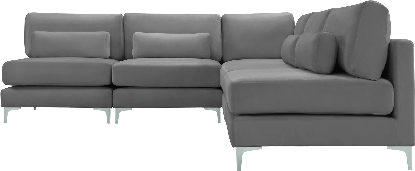 Julia Grey Velvet Modular Sectional (5 Boxes) - Just Furniture (PA) - Multi Location