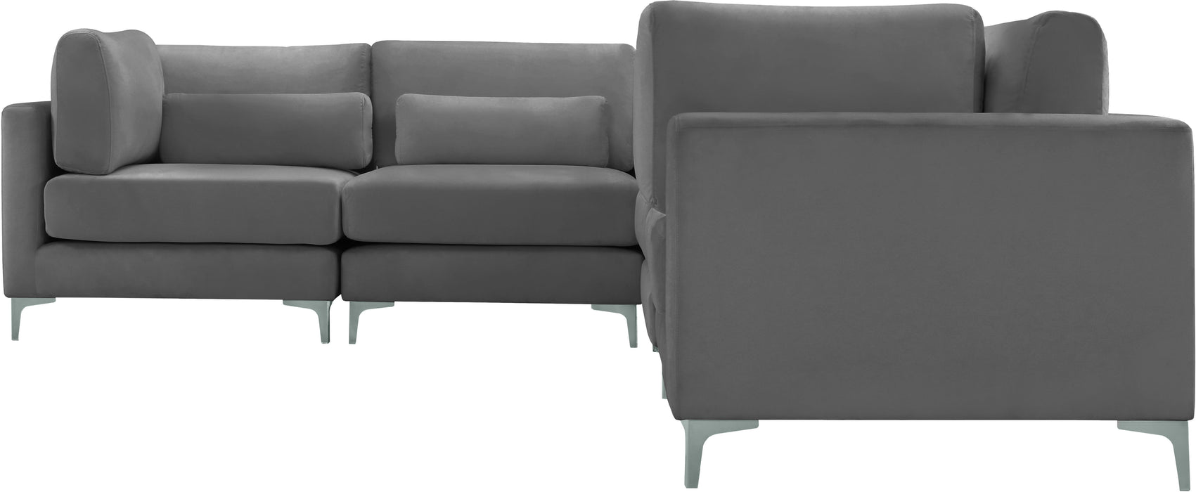 Julia Grey Velvet Modular Sectional (5 Boxes) - Just Furniture (PA) - Multi Location