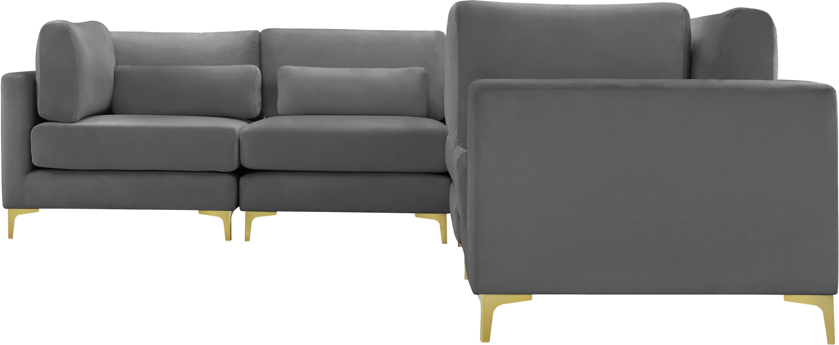Julia Grey Velvet Modular Sectional (5 Boxes) - Just Furniture (PA) - Multi Location