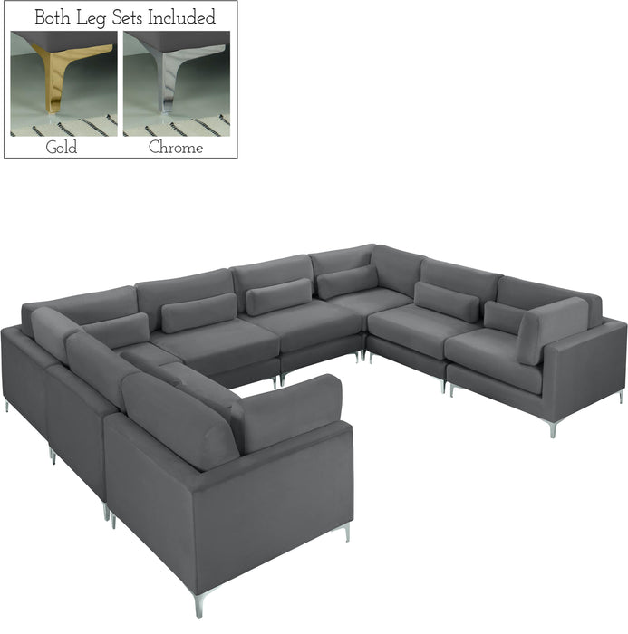 Julia Grey Velvet Modular Sectional (8 Boxes) - Just Furniture (PA) - Multi Location