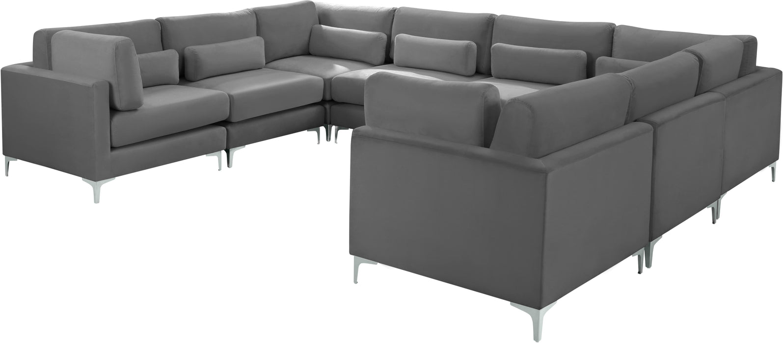 Julia Grey Velvet Modular Sectional (8 Boxes) - Just Furniture (PA) - Multi Location