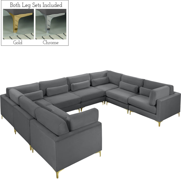 Julia Grey Velvet Modular Sectional (8 Boxes) - Just Furniture (PA) - Multi Location