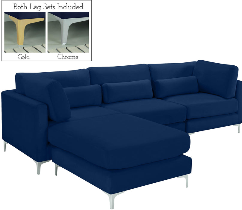 Julia Navy Velvet Modular Sectional (4 Boxes) - Just Furniture (PA) - Multi Location