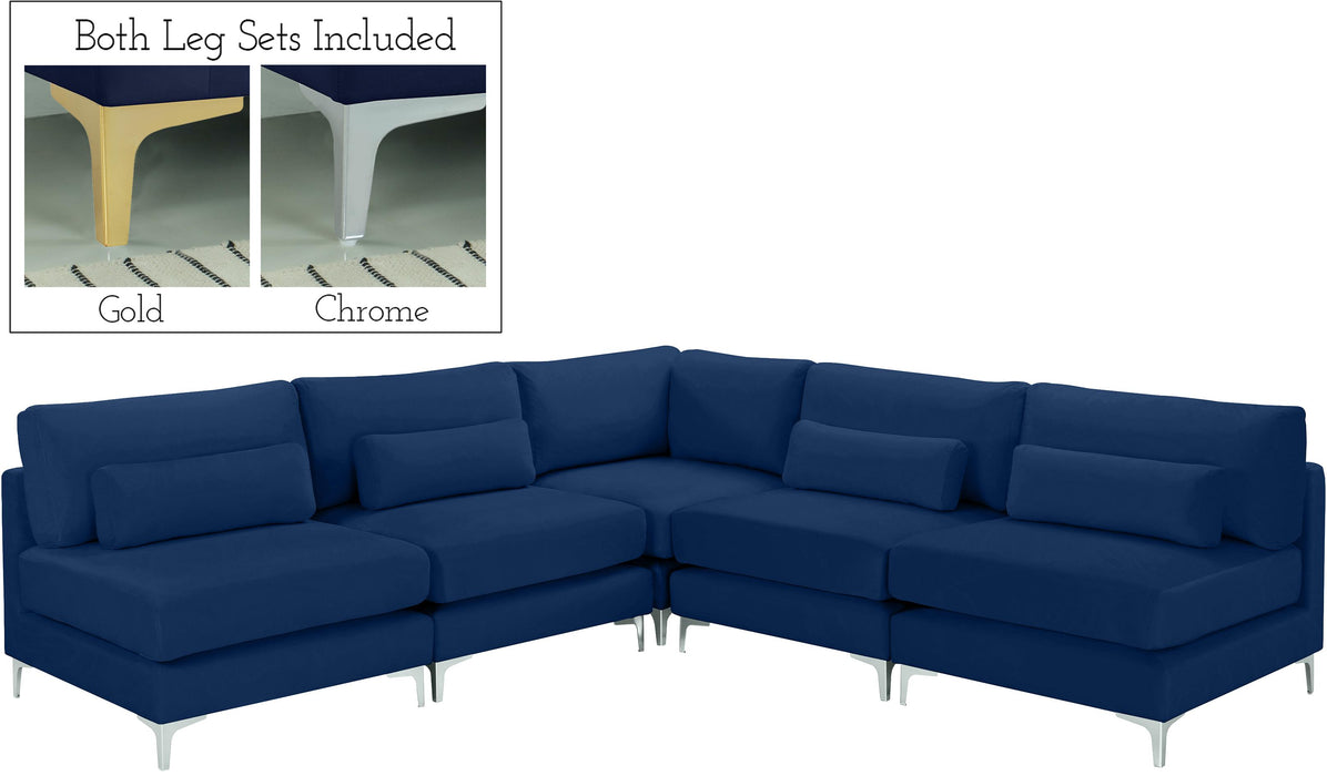 Julia Navy Velvet Modular Sectional (5 Boxes) - Just Furniture (PA) - Multi Location