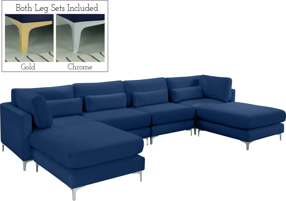 Julia Navy Velvet Modular Sectional (6 Boxes) - Just Furniture (PA) - Multi Location