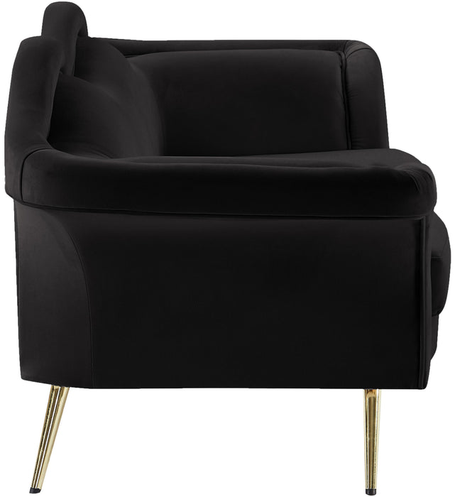 Lips Black Velvet Loveseat - Just Furniture (PA) - Multi Location