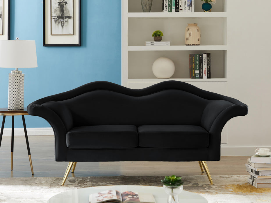 Lips Black Velvet Loveseat - Just Furniture (PA) - Multi Location