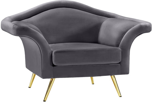 Lips Grey Velvet Chair - Just Furniture (PA) - Multi Location