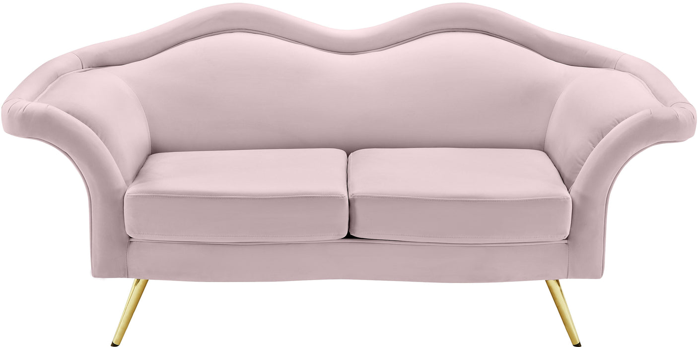 Lips Pink Velvet Loveseat - Just Furniture (PA) - Multi Location