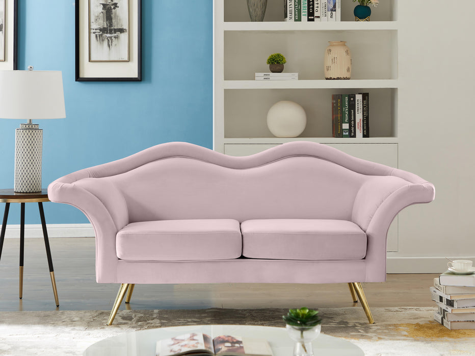 Lips Pink Velvet Loveseat - Just Furniture (PA) - Multi Location