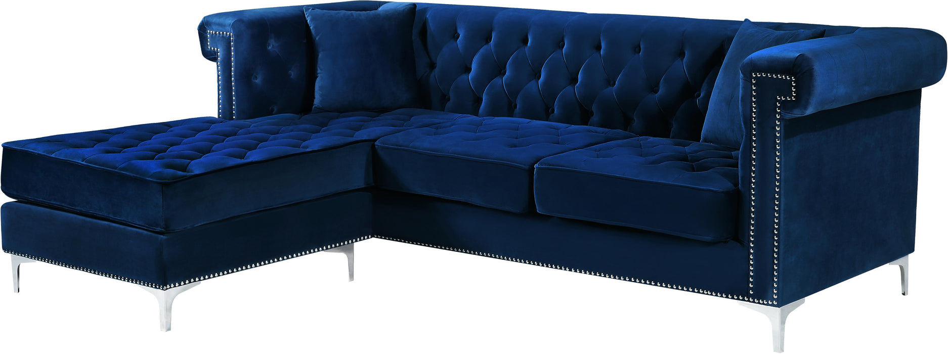 Damian Navy Velvet 2pc. Reversible Sectional - Just Furniture (PA) - Multi Location