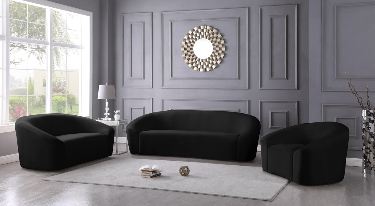 Riley Black Velvet Loveseat - Just Furniture (PA) - Multi Location