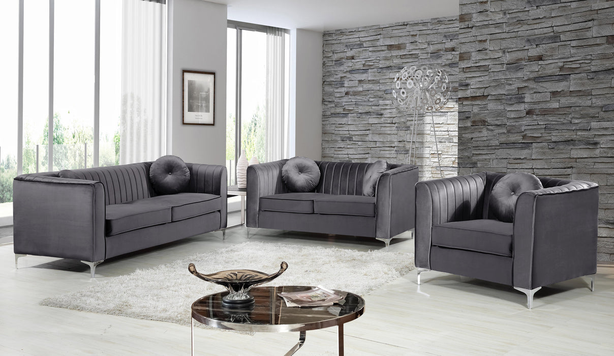 Isabelle Grey Velvet Loveseat - Just Furniture (PA) - Multi Location