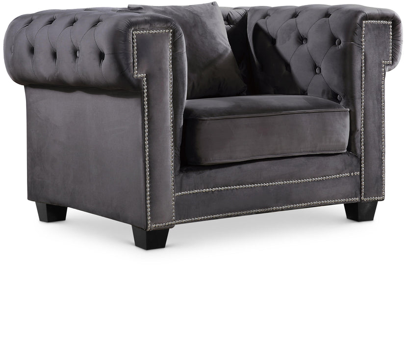 Bowery Grey Velvet Chair