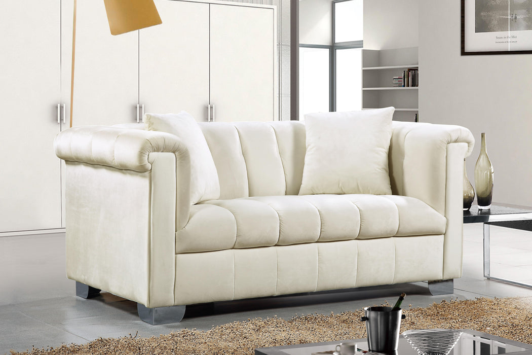 Kayla Cream Velvet Loveseat - Just Furniture (PA) - Multi Location
