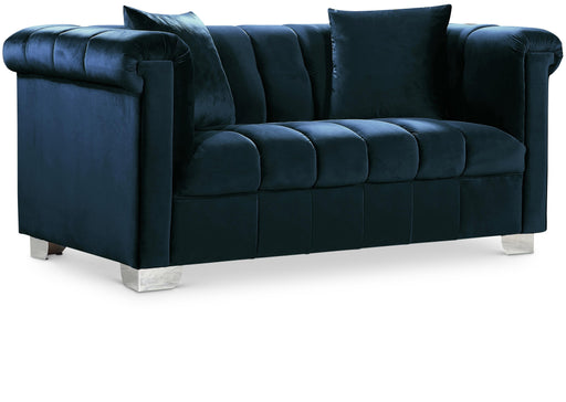 Kayla Navy Velvet Loveseat - Just Furniture (PA) - Multi Location
