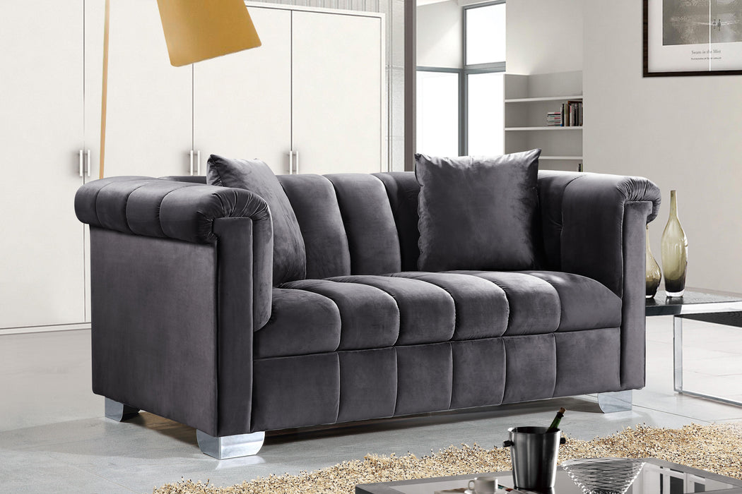 Kayla Grey Velvet Loveseat - Just Furniture (PA) - Multi Location