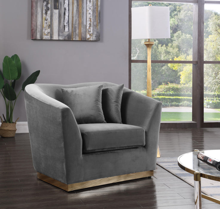 Arabella Grey Velvet Chair - Just Furniture (PA) - Multi Location