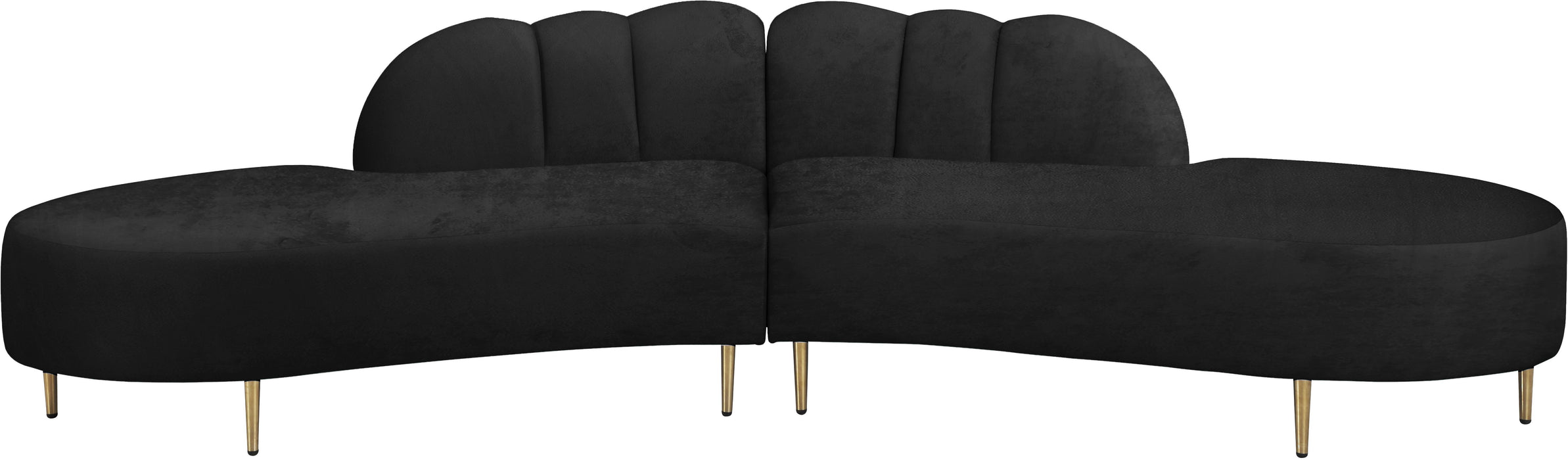 Divine Black Velvet 2pc. Sectional - Just Furniture (PA) - Multi Location