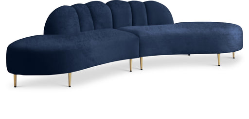 Divine Navy Velvet 2pc. Sectional - Just Furniture (PA) - Multi Location