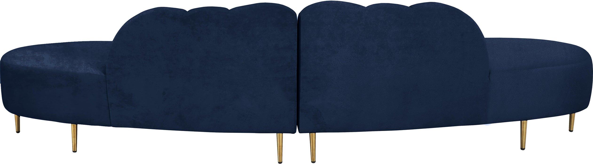 Divine Navy Velvet 2pc. Sectional - Just Furniture (PA) - Multi Location