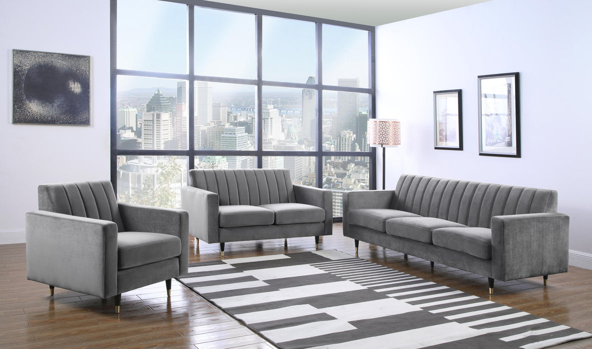 Lola Grey Velvet Chair - Just Furniture (PA) - Multi Location