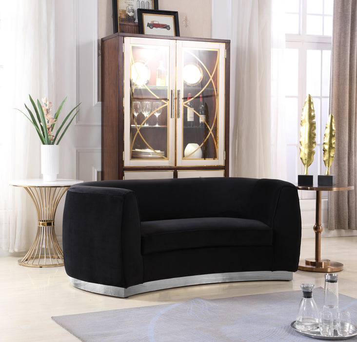 Julian Black Velvet Loveseat - Just Furniture (PA) - Multi Location