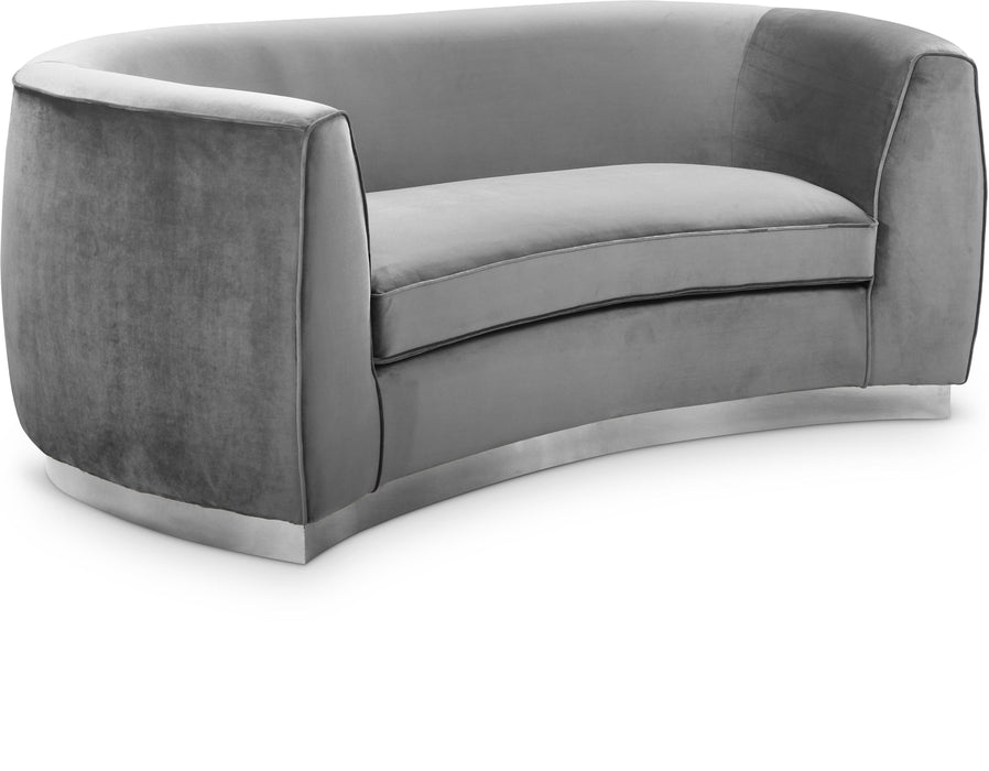 Julian Grey Velvet Loveseat - Just Furniture (PA) - Multi Location