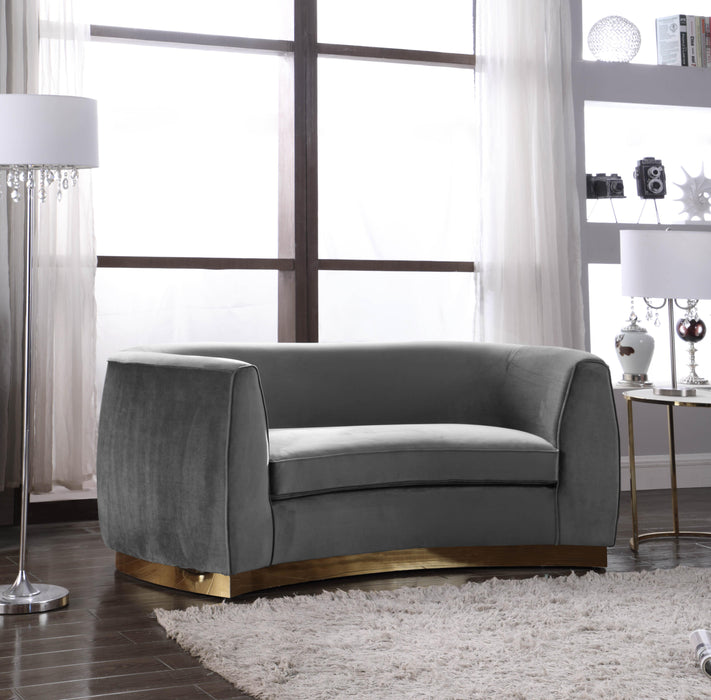 Julian Grey Velvet Loveseat - Just Furniture (PA) - Multi Location
