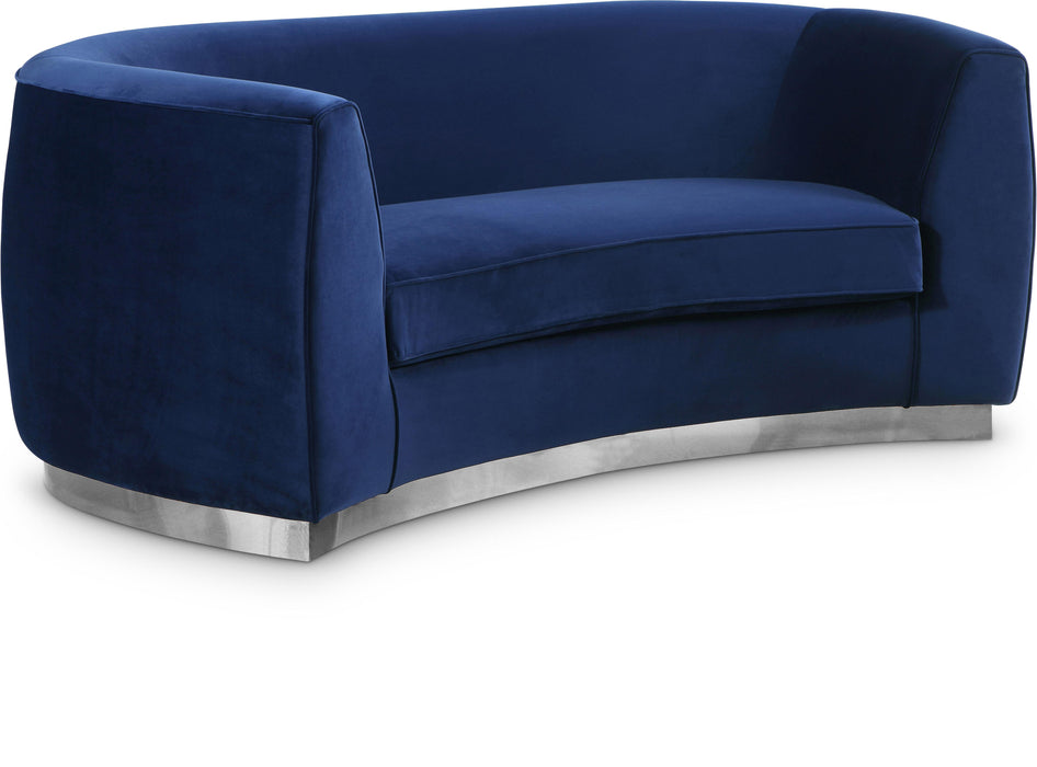Julian Navy Velvet Loveseat - Just Furniture (PA) - Multi Location