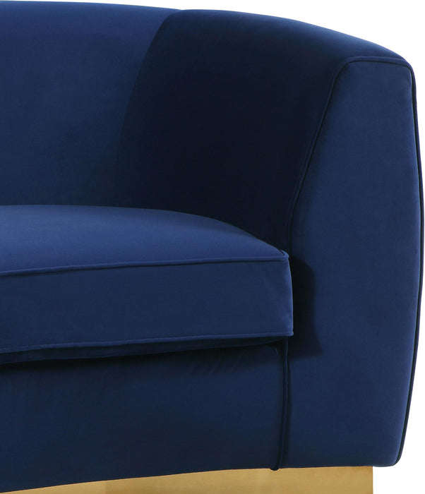 Julian Navy Velvet Loveseat - Just Furniture (PA) - Multi Location
