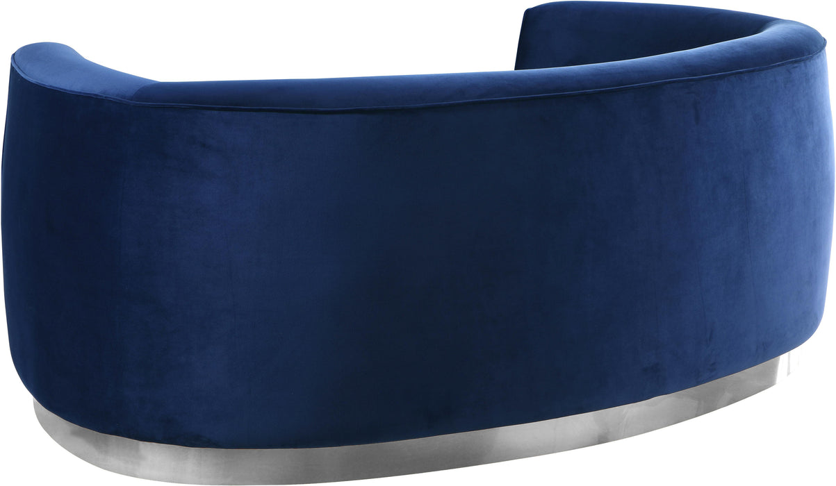Julian Navy Velvet Loveseat - Just Furniture (PA) - Multi Location
