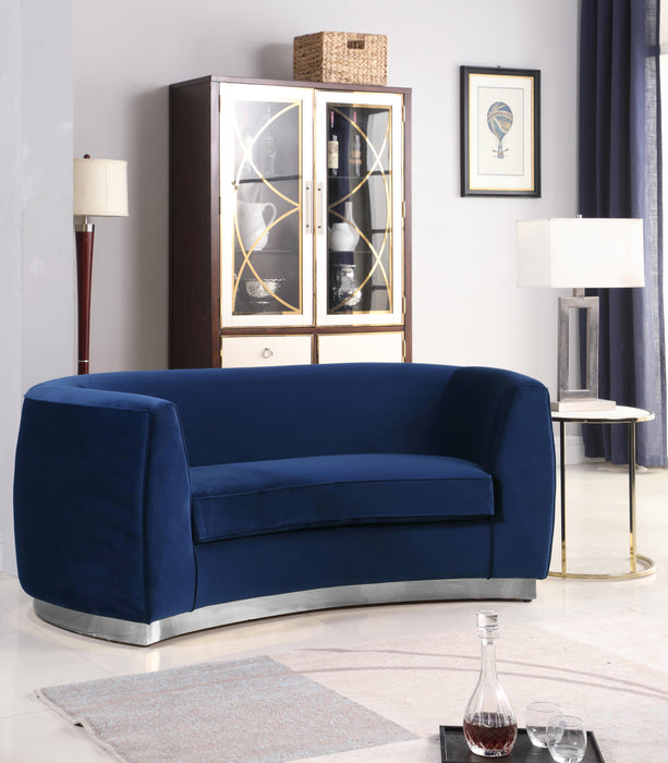 Julian Navy Velvet Loveseat - Just Furniture (PA) - Multi Location
