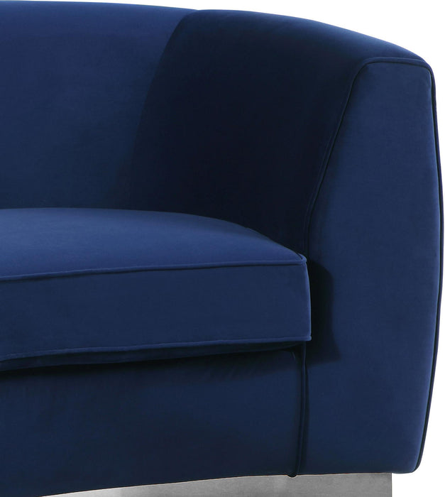 Julian Navy Velvet Loveseat - Just Furniture (PA) - Multi Location