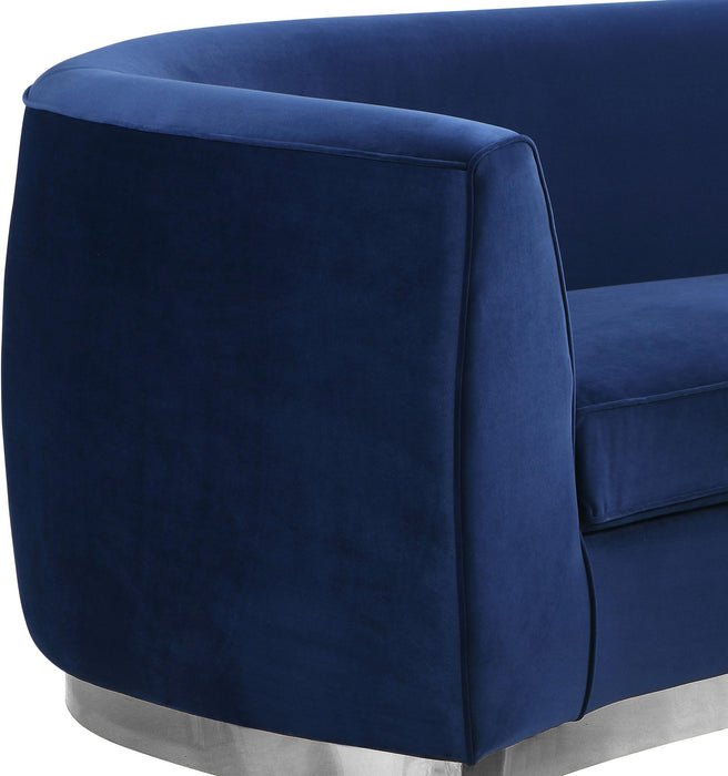 Julian Navy Velvet Loveseat - Just Furniture (PA) - Multi Location