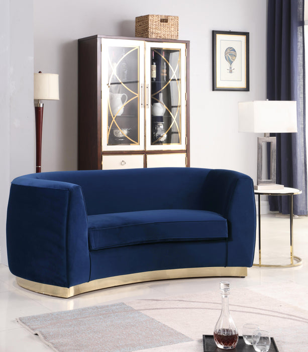 Julian Navy Velvet Loveseat - Just Furniture (PA) - Multi Location
