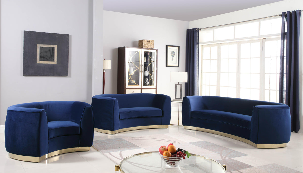 Julian Navy Velvet Loveseat - Just Furniture (PA) - Multi Location