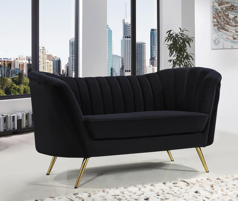 Margo Black Velvet Loveseat - Just Furniture (PA) - Multi Location