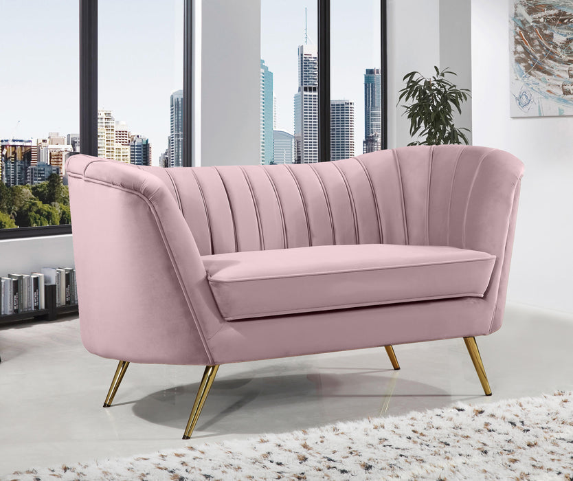 Margo Pink Velvet Loveseat - Just Furniture (PA) - Multi Location