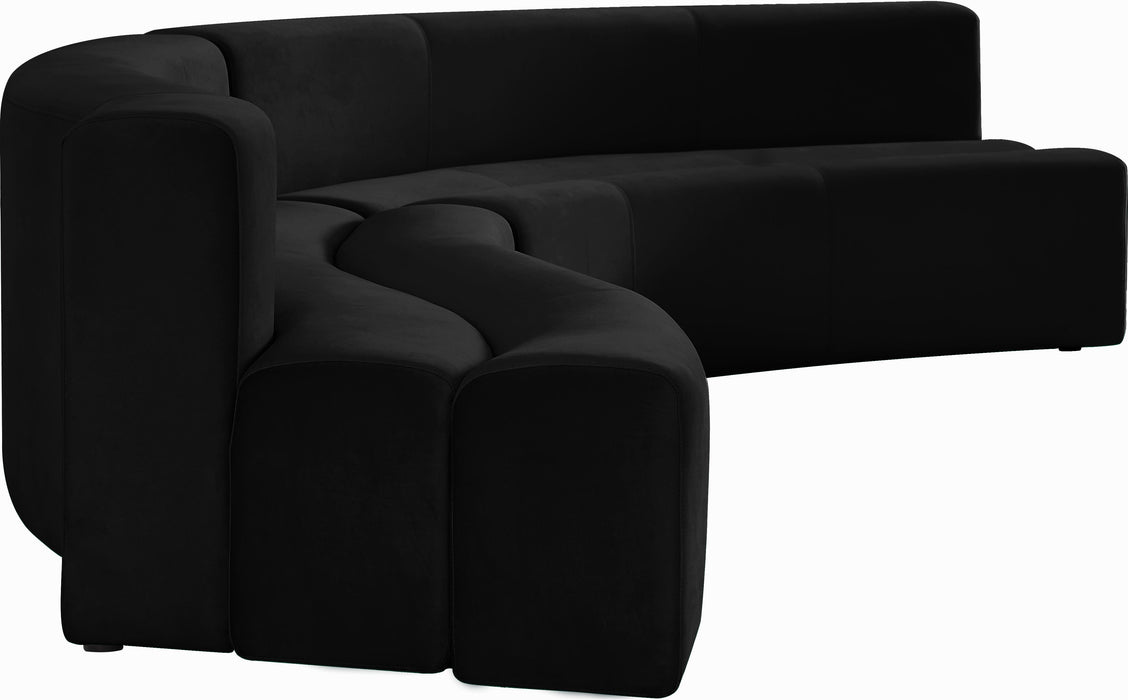 Curl Black Velvet 2pc. Sectional - Just Furniture (PA) - Multi Location