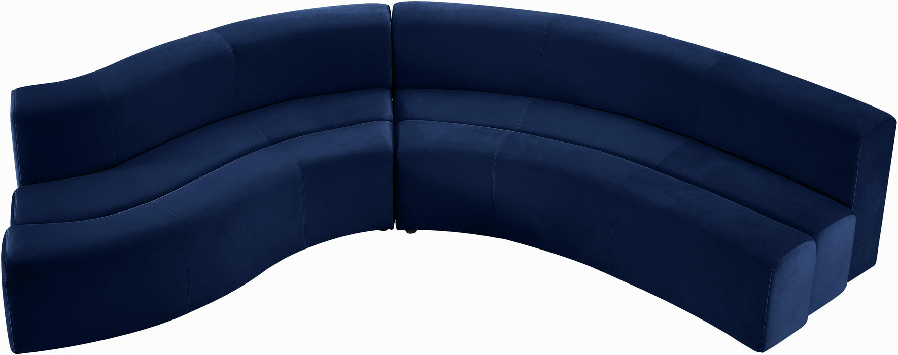 Curl Navy Velvet 2pc. Sectional - Just Furniture (PA) - Multi Location
