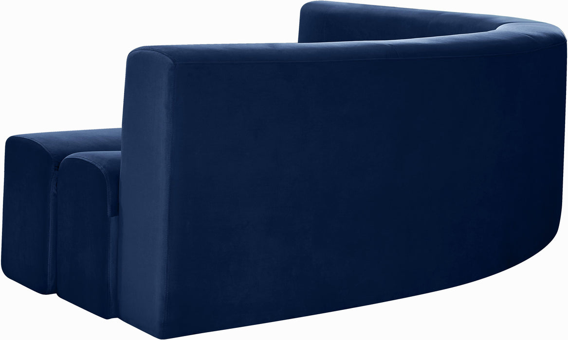 Curl Navy Velvet 2pc. Sectional - Just Furniture (PA) - Multi Location