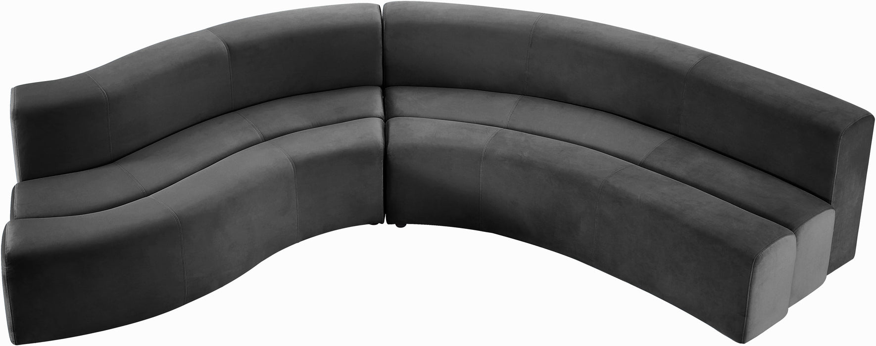 Curl Grey Velvet 2pc. Sectional - Just Furniture (PA) - Multi Location