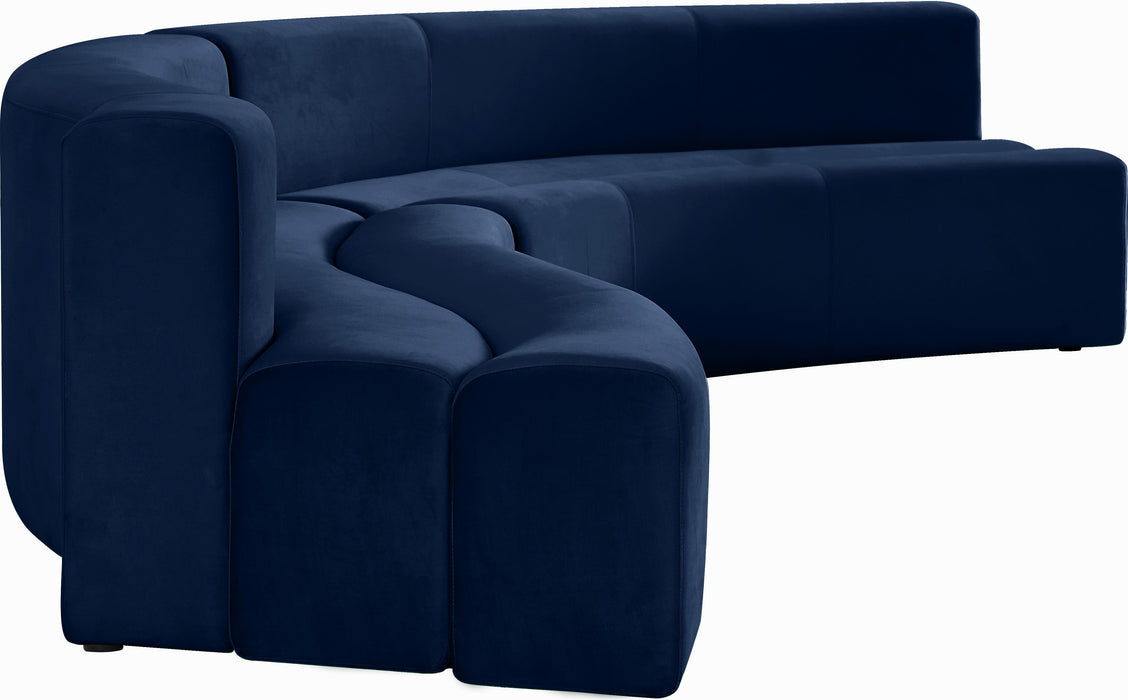Curl Navy Velvet 2pc. Sectional - Just Furniture (PA) - Multi Location