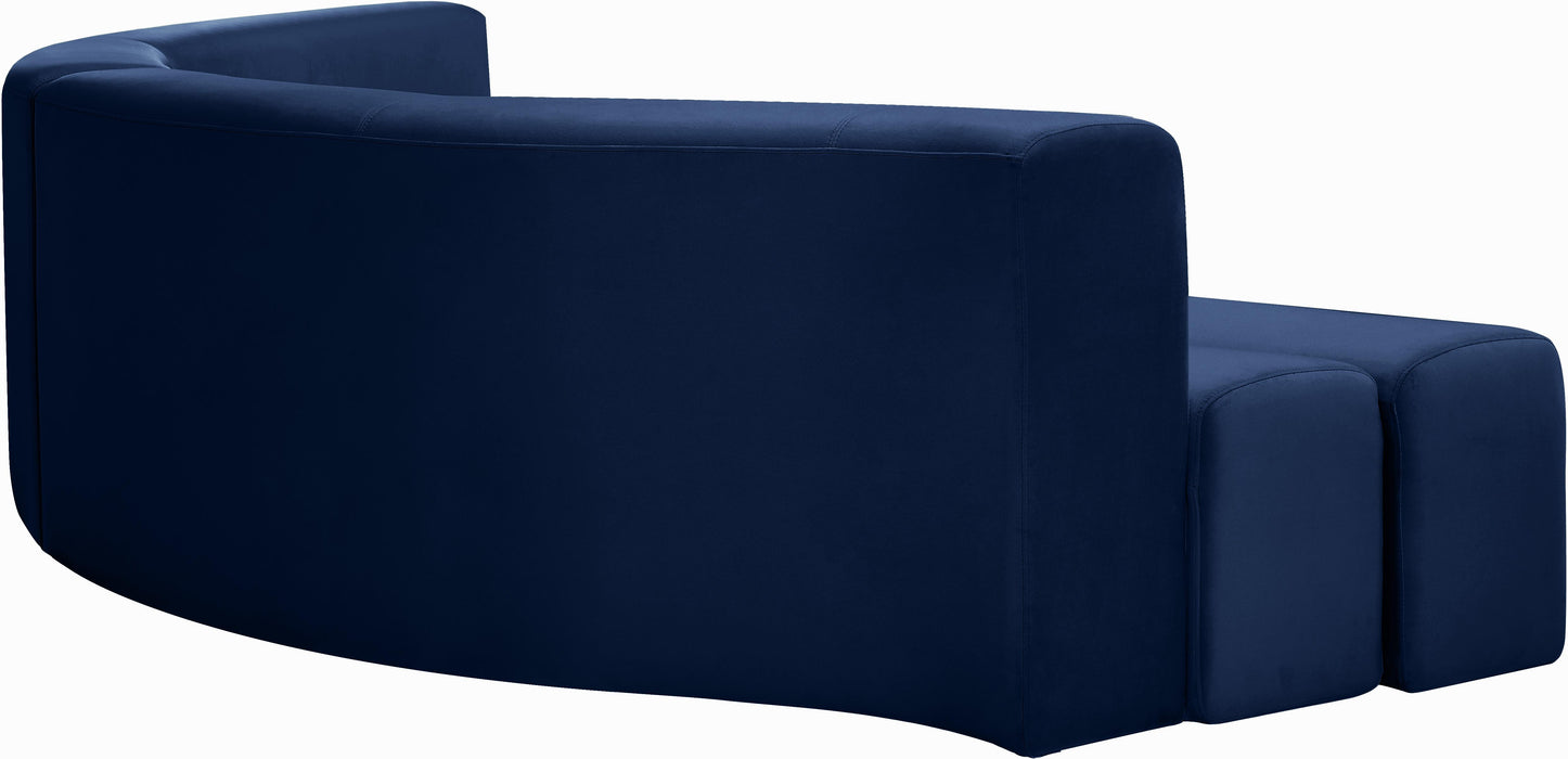 Curl Navy Velvet 2pc. Sectional - Just Furniture (PA) - Multi Location