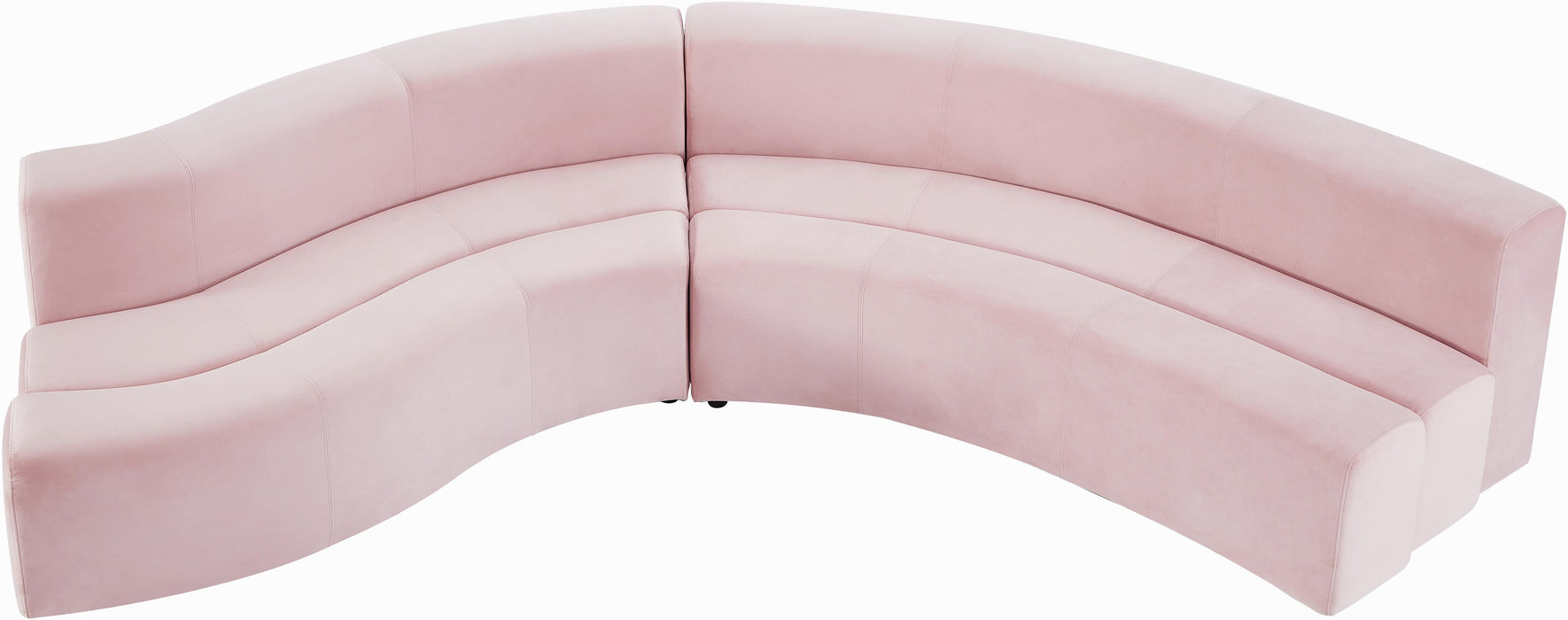 Curl Pink Velvet 2pc. Sectional - Just Furniture (PA) - Multi Location